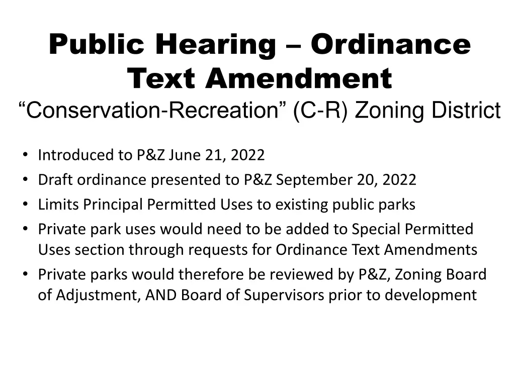 public hearing ordinance text amendment n.w