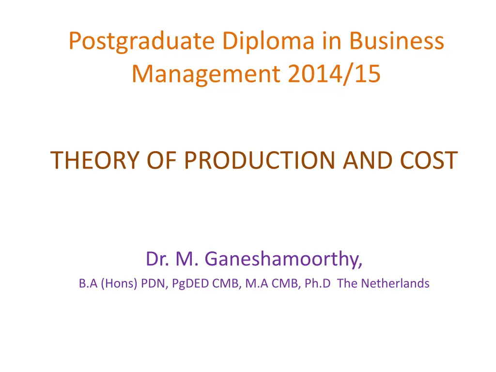 postgraduate diploma in business management 2014 n.w