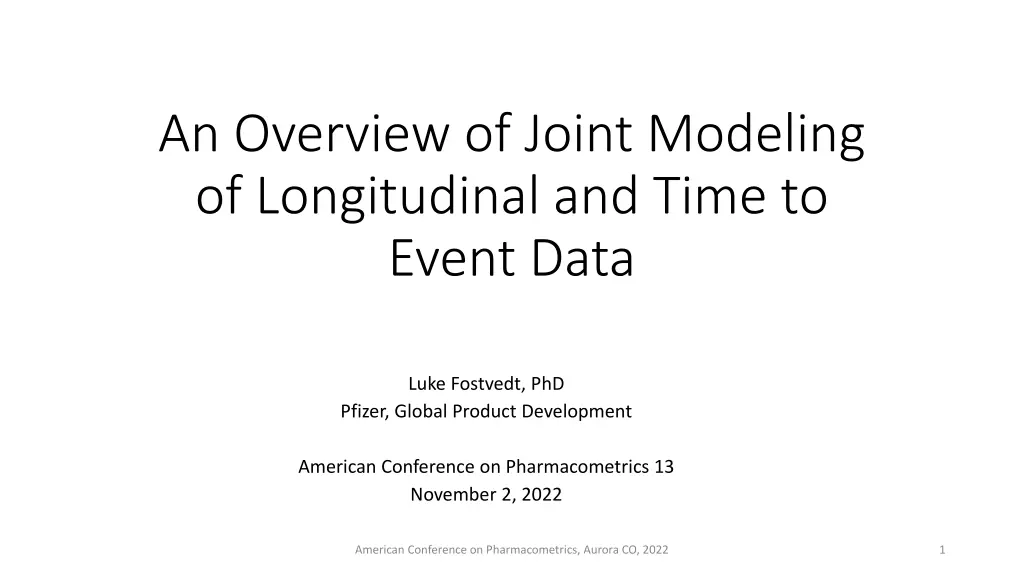 an overview of joint modeling of longitudinal n.w