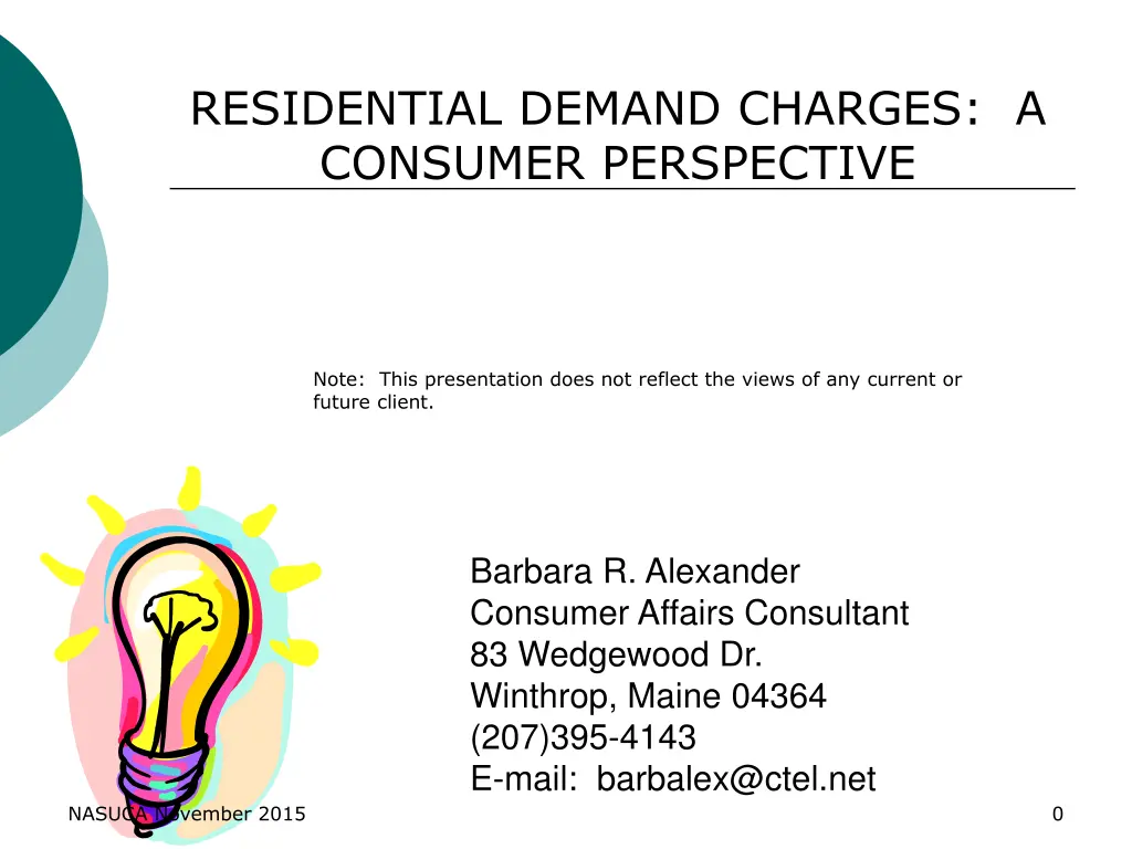 residential demand charges a consumer perspective n.w