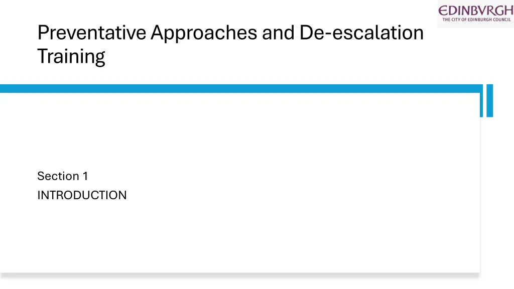 preventative approaches and de escalation training n.w