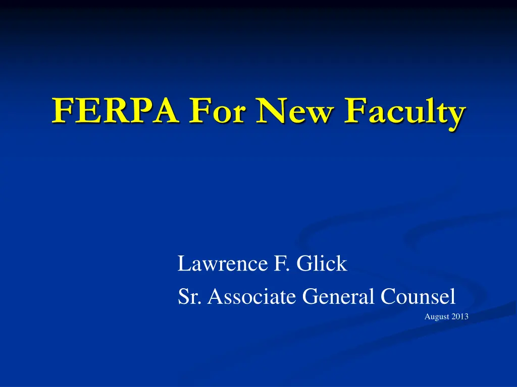 ferpa for new faculty n.w