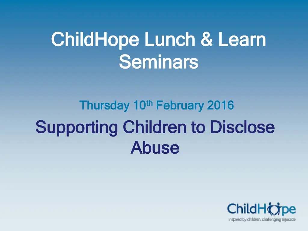 childhope childhope lunch learn lunch learn n.w