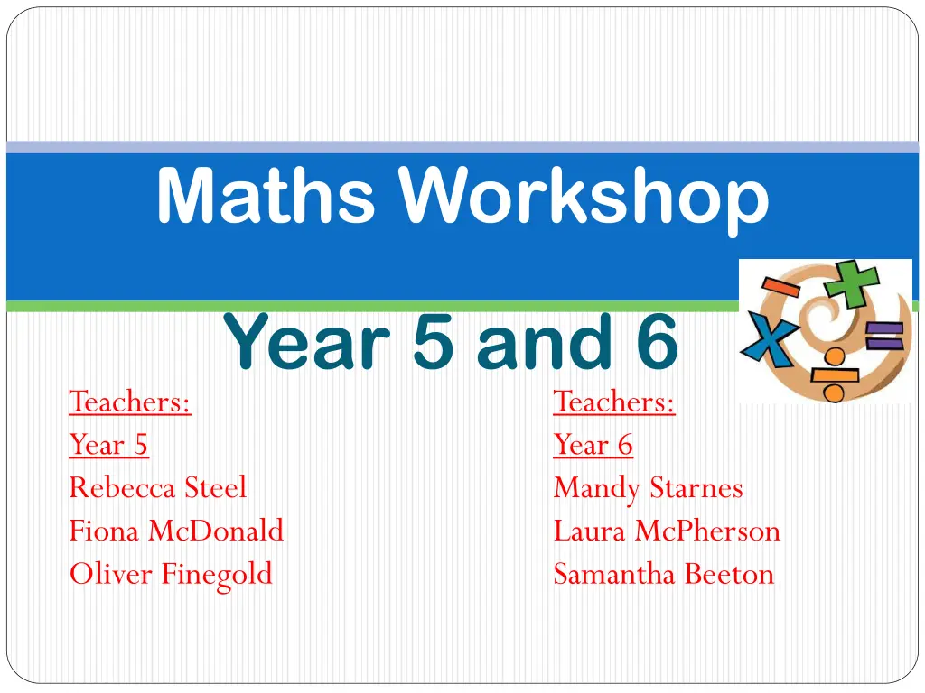 maths workshop n.w