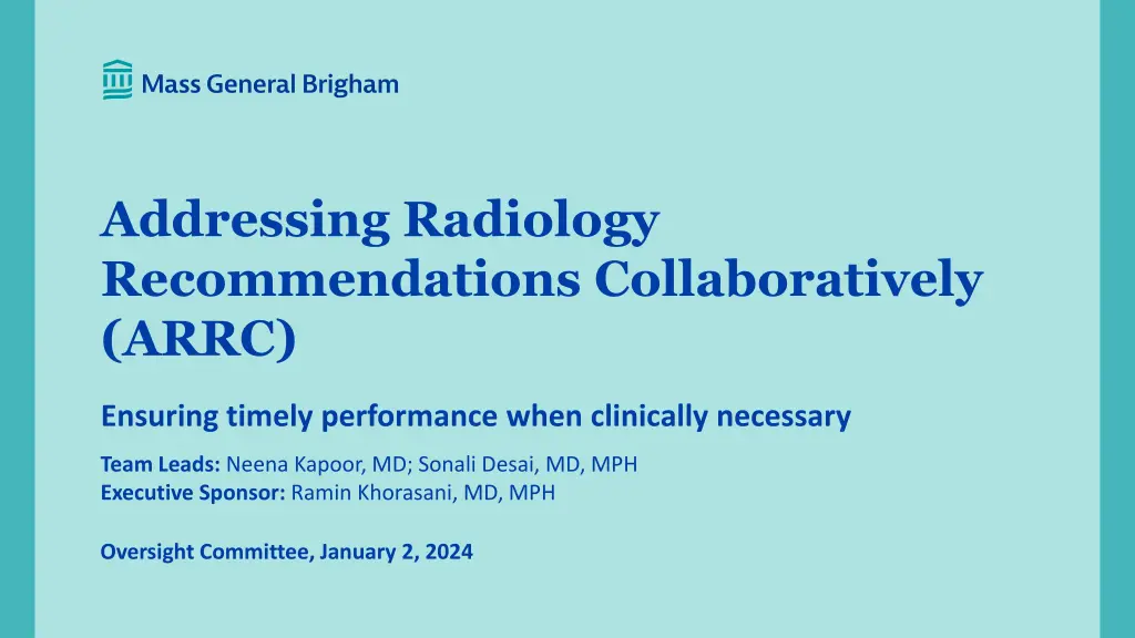 addressing radiology recommendations n.w