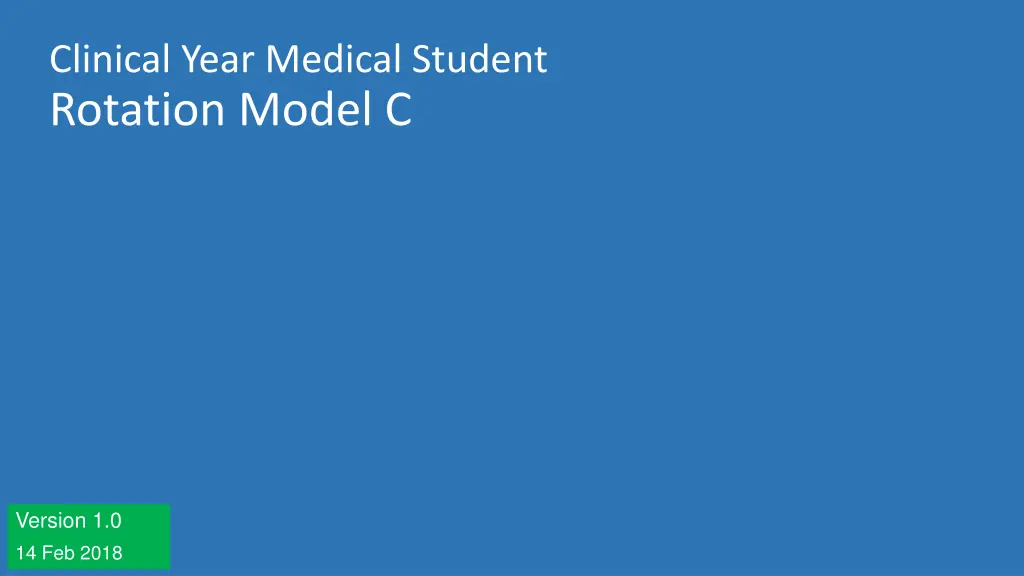 clinical year medical student rotation model c n.w