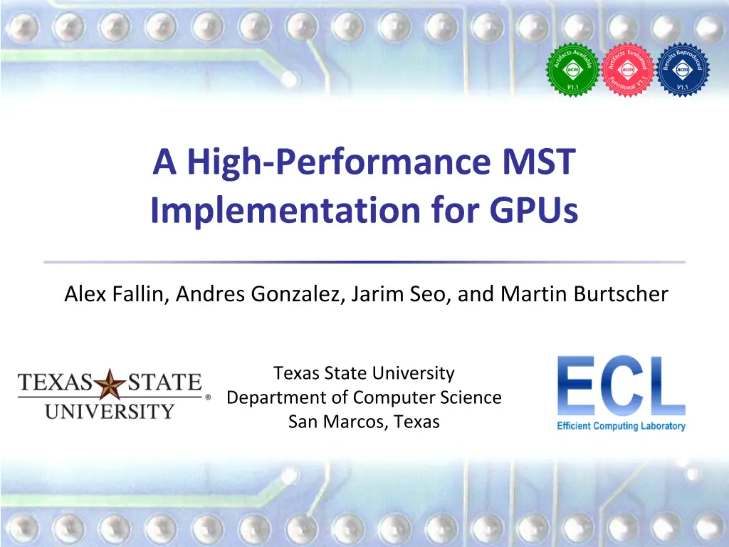 a high performance mst implementation for gpus n.w