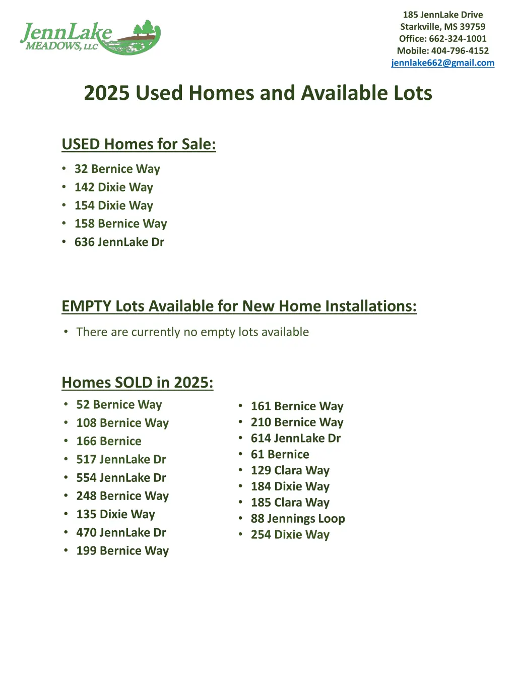 185 jennlake drive starkville ms 39759 office n.w