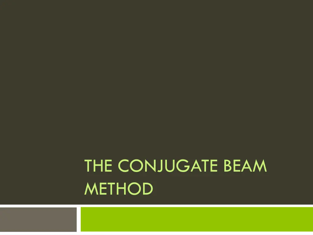 the conjugate beam method n.w