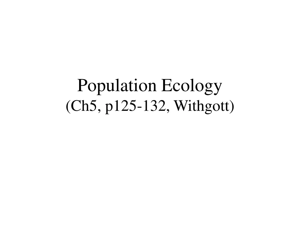 population ecology ch5 p125 132 withgott n.w