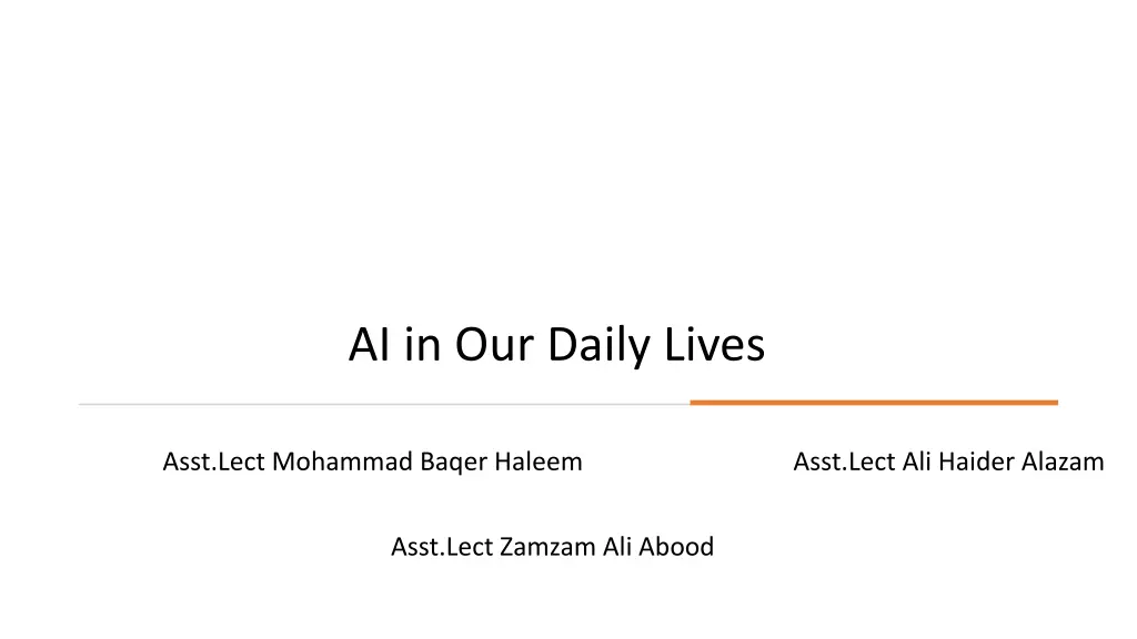 ai in our daily lives n.w