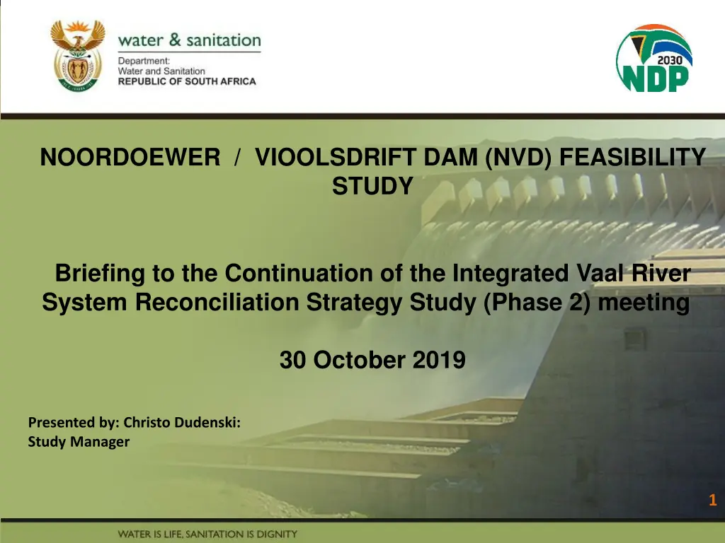 noordoewer vioolsdrift dam nvd feasibility study n.w