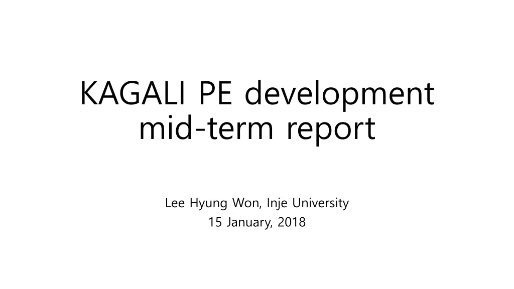 kagali pe development mid term report n.w