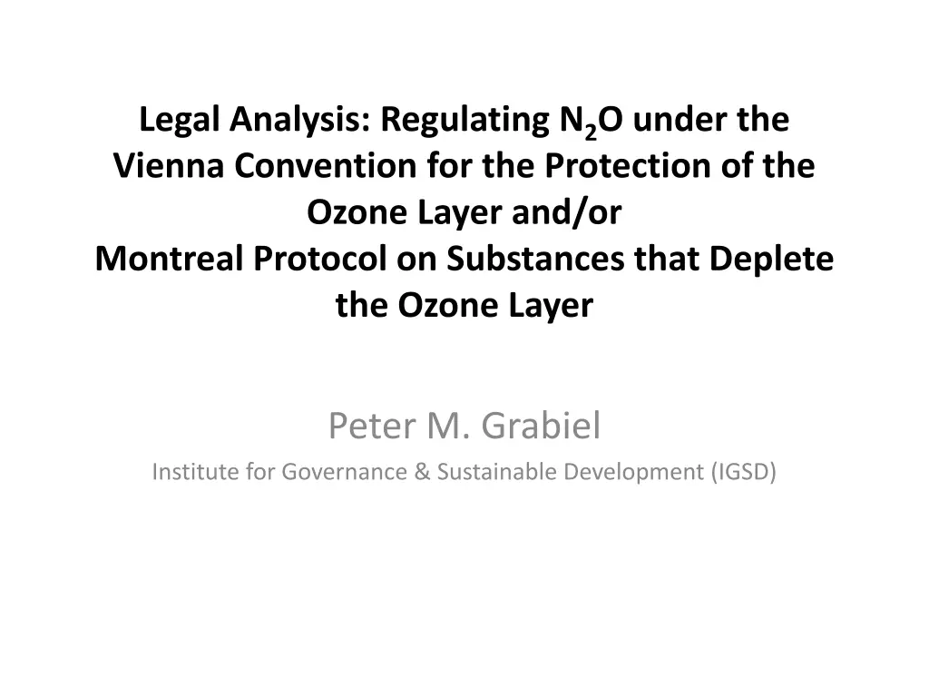 legal analysis regulating n 2 o under the vienna n.w