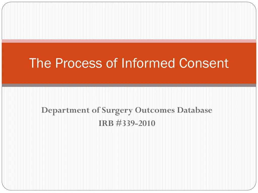the process of informed consent n.w