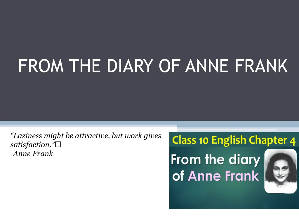 from the diary of anne frank n.w