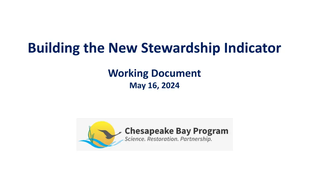 building the new stewardship indicator n.w
