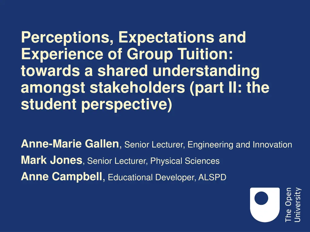 perceptions expectations and experience of group n.w