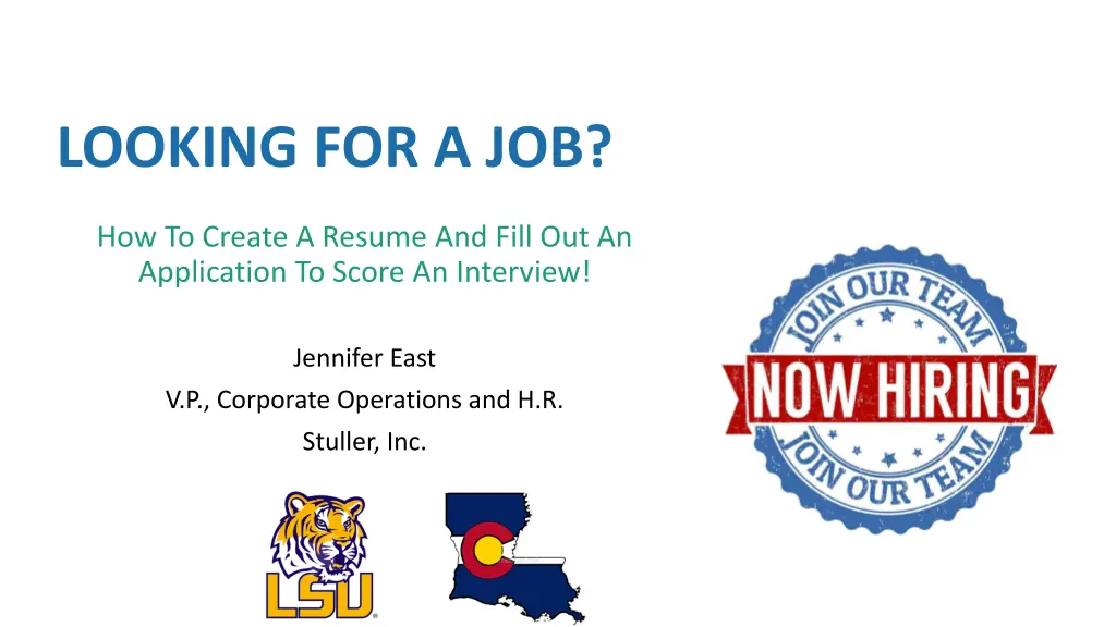 looking for a job n.w