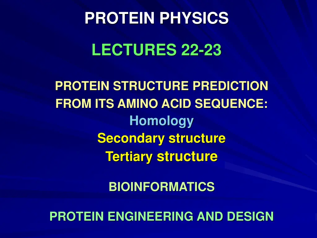 protein physics n.w