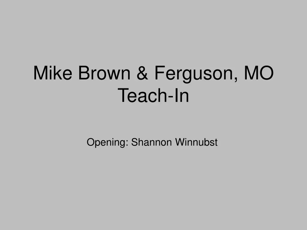 mike brown ferguson mo teach in n.w