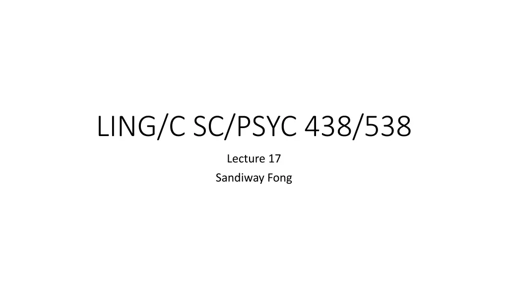 ling c sc psyc 438 538 n.w