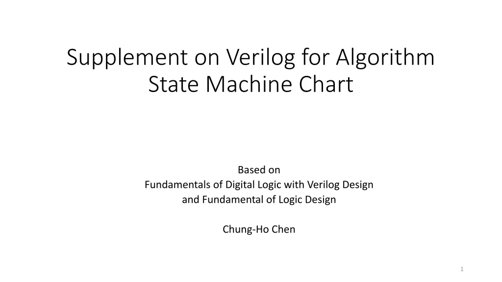 supplement on verilog for algorithm state machine n.w