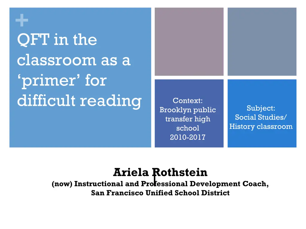 qft in the classroom as a primer for difficult n.w