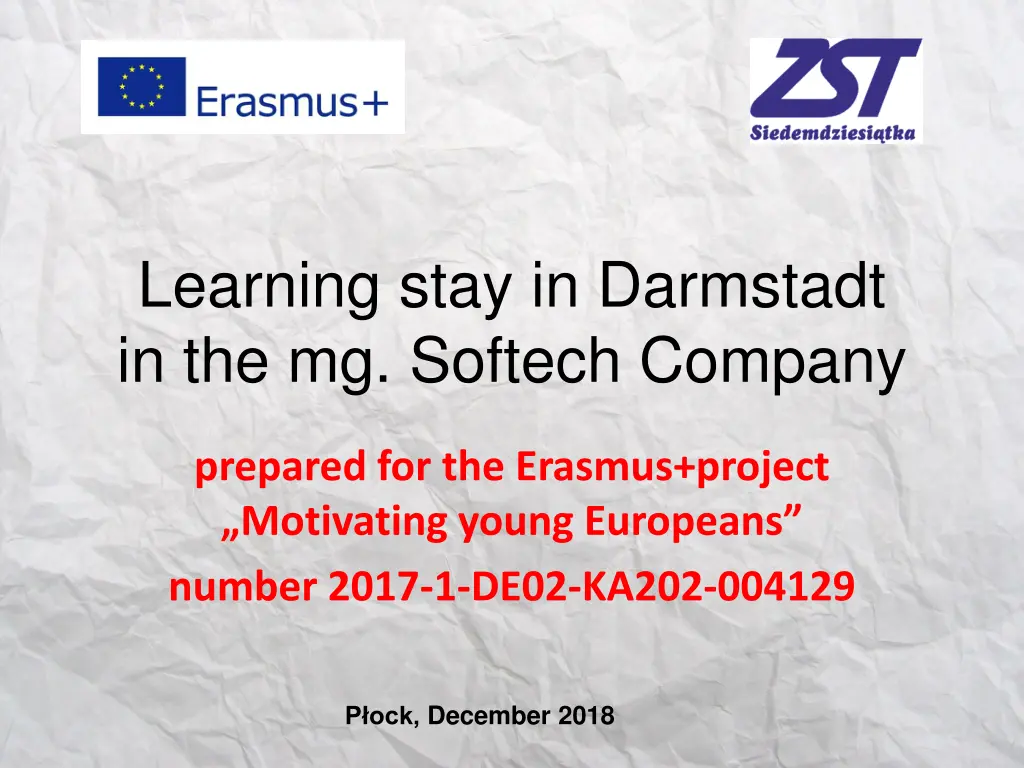 learning stay in darmstadt in the mg softech n.w