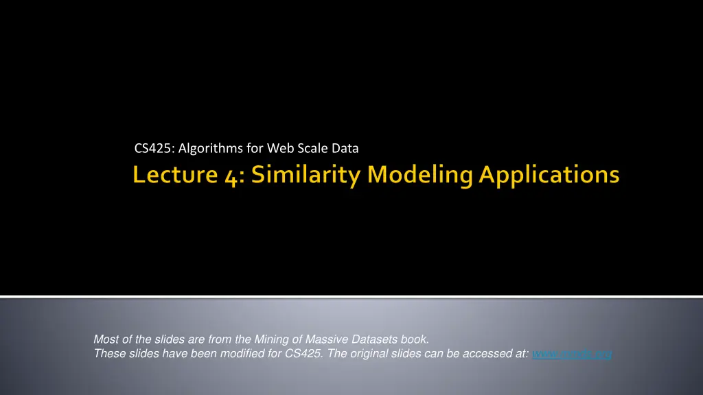 cs425 algorithms for web scale data n.w