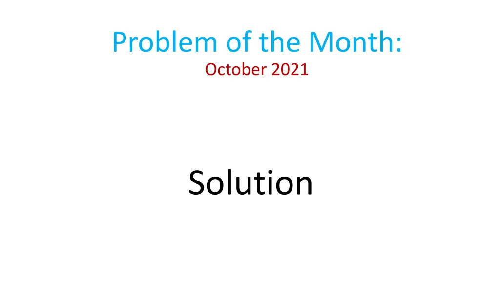 problem of the month october 2021 n.w