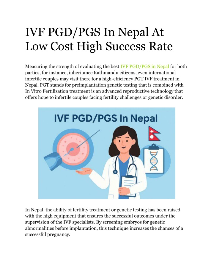 ivf pgd pgs in nepal at low cost high success n.w