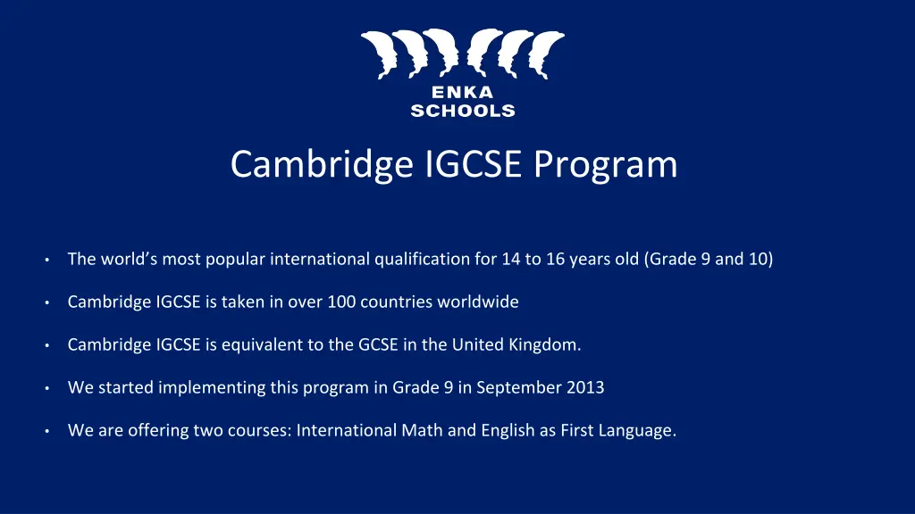 cambridge igcse program n.w
