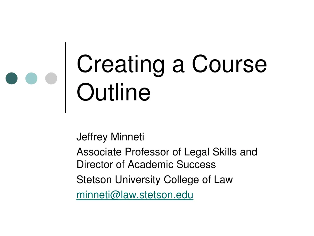 creating a course outline n.w
