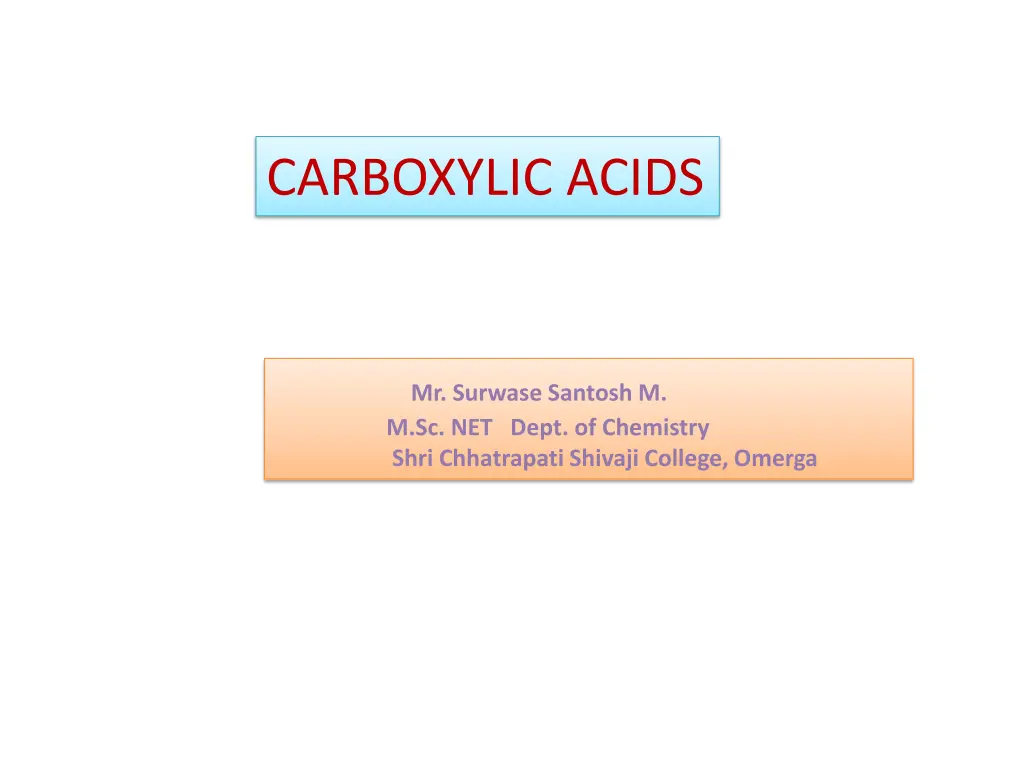 carboxylic acids n.w