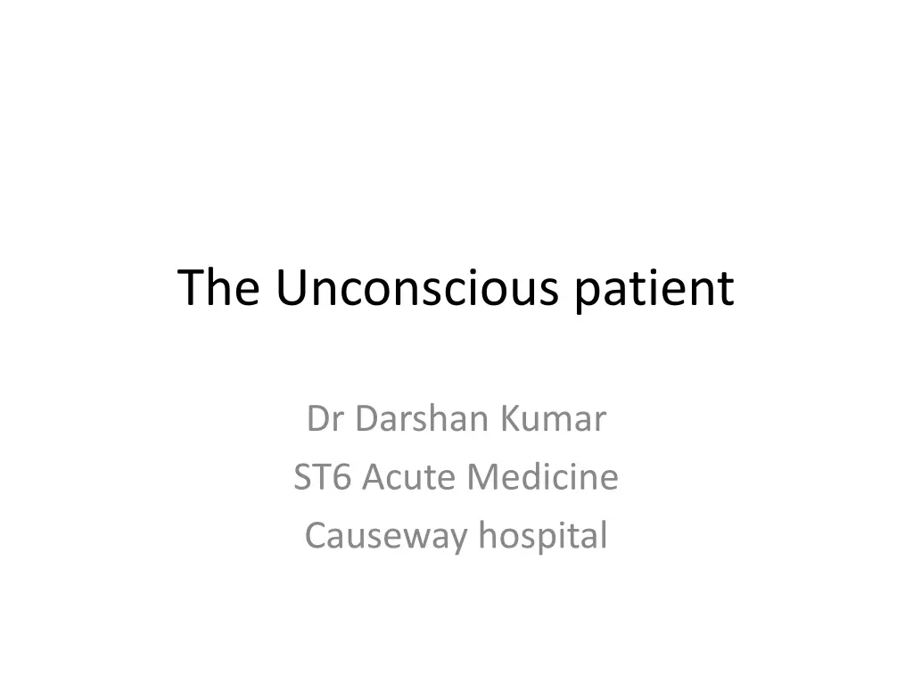 the unconscious patient n.w