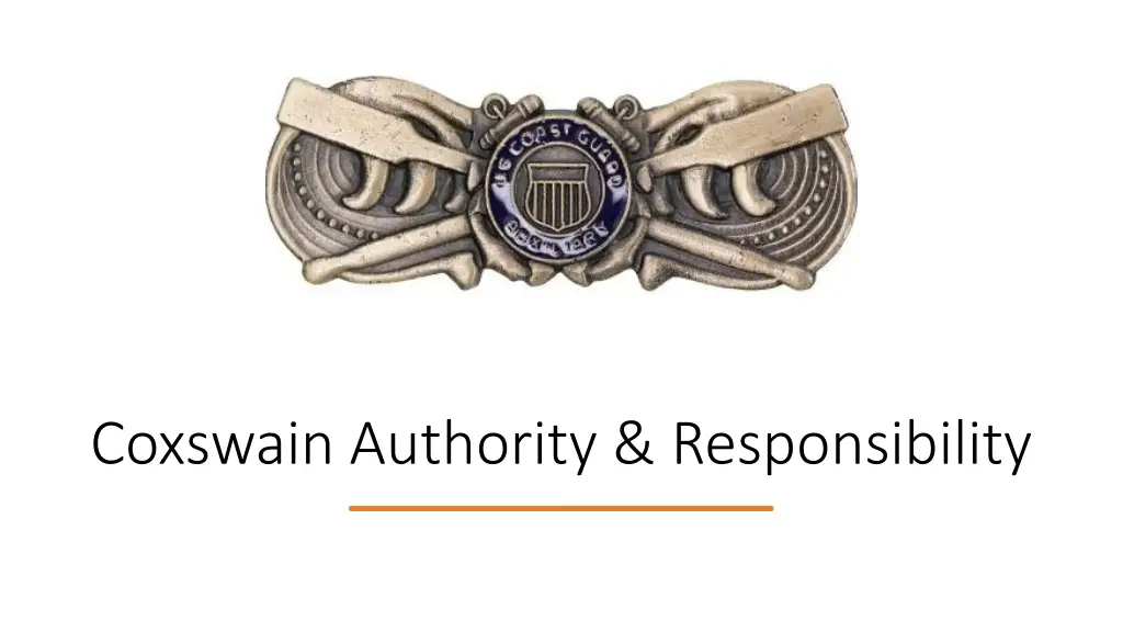 coxswain authority responsibility n.w