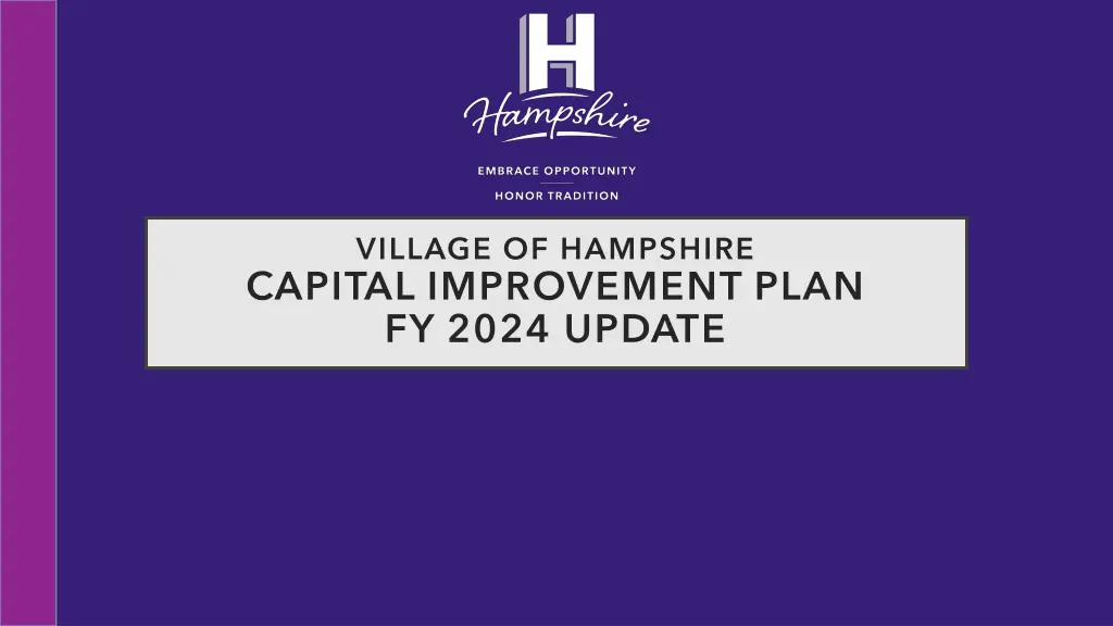 village of hampshire capital improvement plan n.w