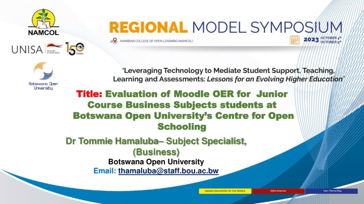 Evaluation of Moodle OER for Junior Business Subjects Students at Botswana Open University