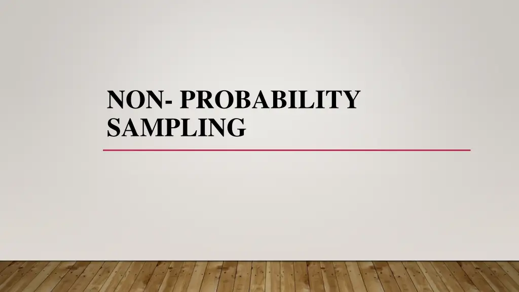 non probability sampling n.w