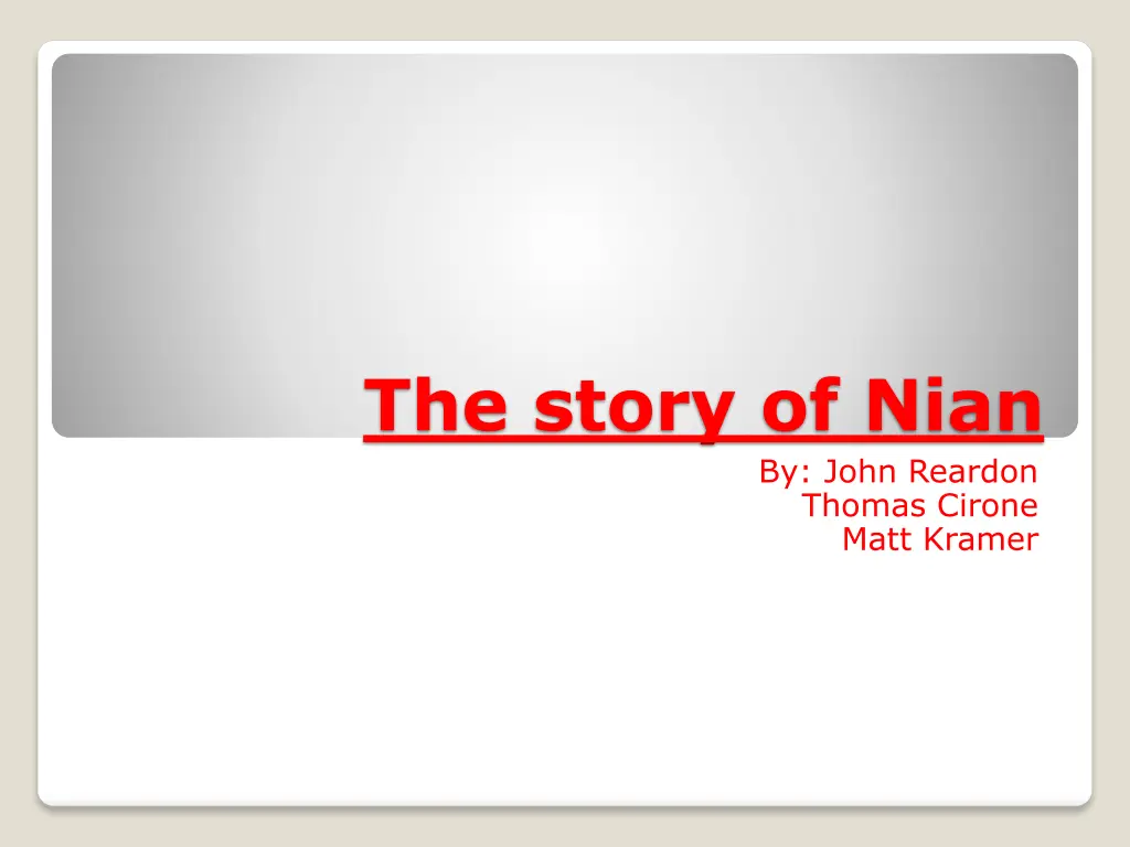 the story of nian n.w