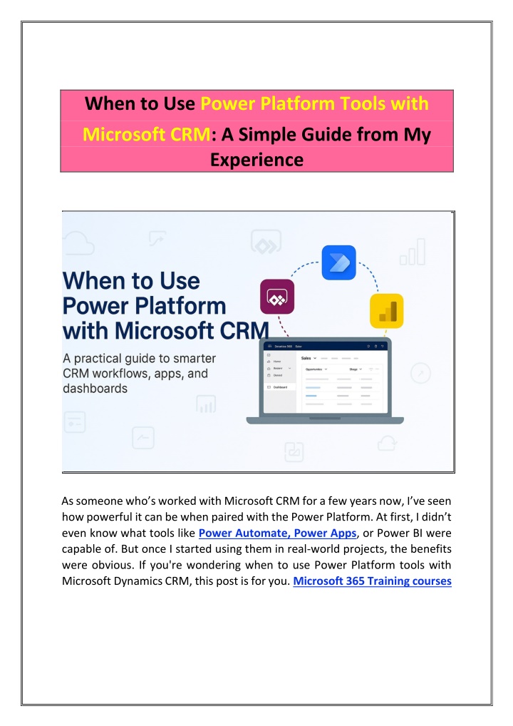 when to use power platform tools with microsoft n.w