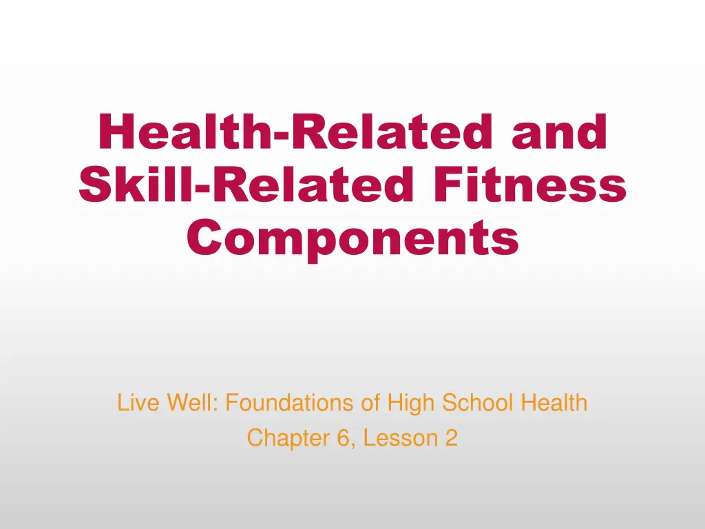 health related and skill related fitness n.w