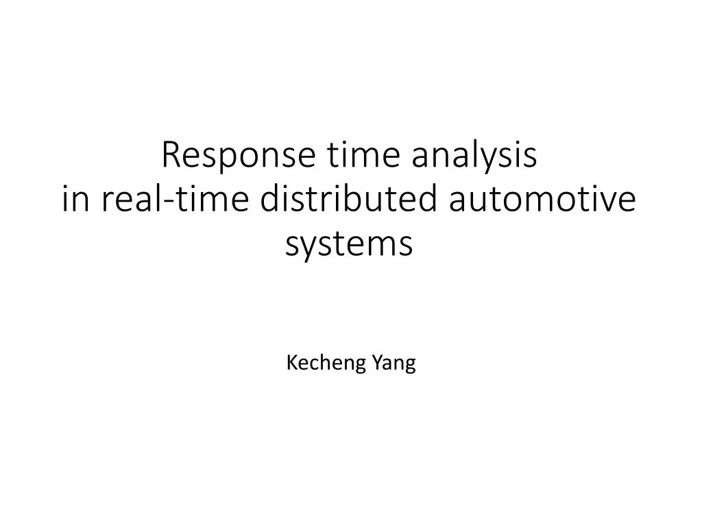 response time analysis in real time distributed n.w