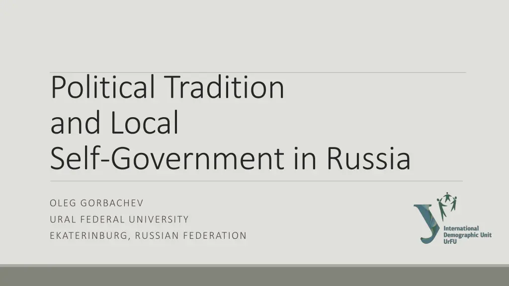 political tradition and local self government n.w