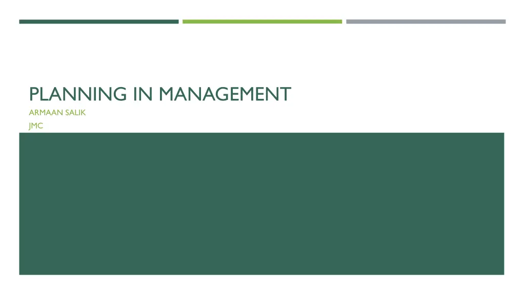 planning in management armaan salik jmc n.w