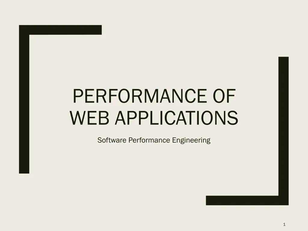 performance of web applications n.w