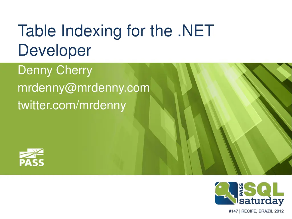 table indexing for the net developer denny cherry n.w