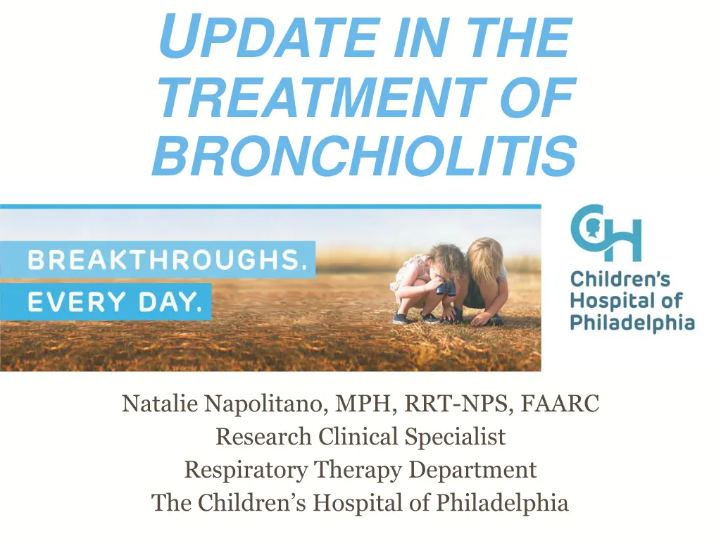 u pdate in the treatment of bronchiolitis n.w