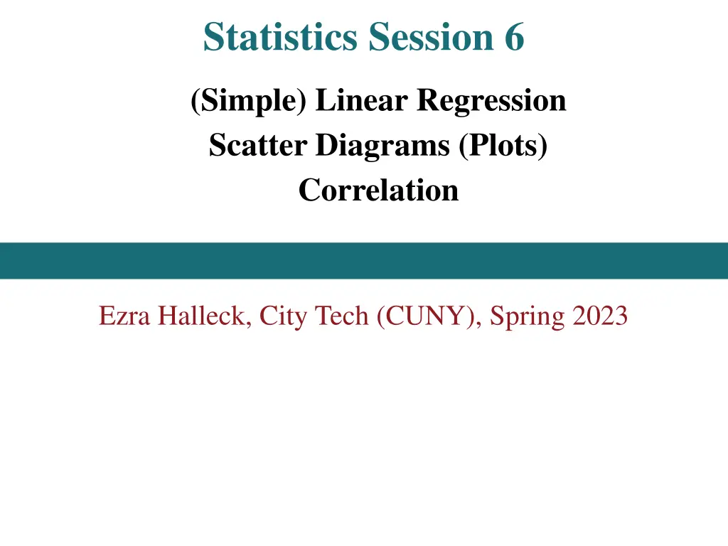 statistics session 6 n.w